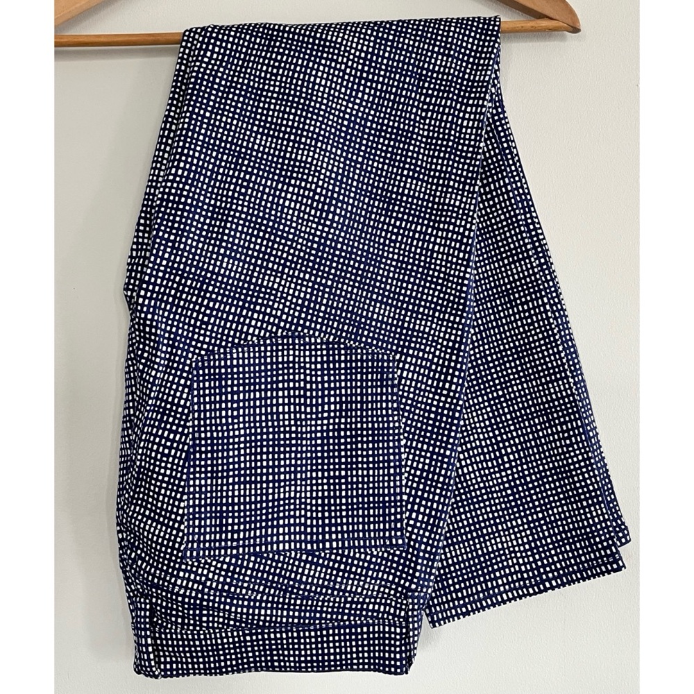 J. Crew Toothpick Navy Plaid Check Ankle Pants Size 30
